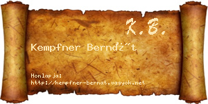 Kempfner Bernát névjegykártya